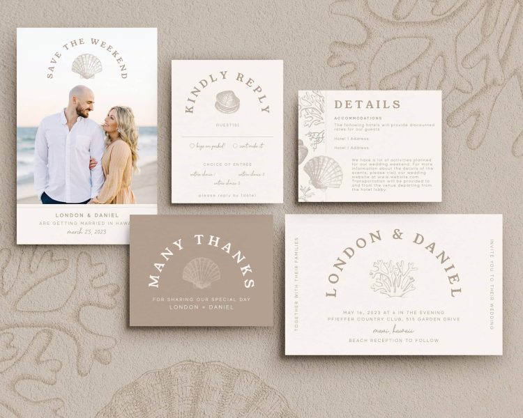 Wedding logo for a beach wedding