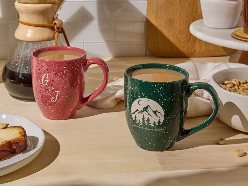 Wedding favors custom speckled bistro mug