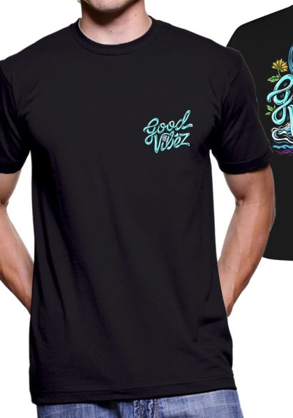 black and light blue merchandise T-shirt color combinations