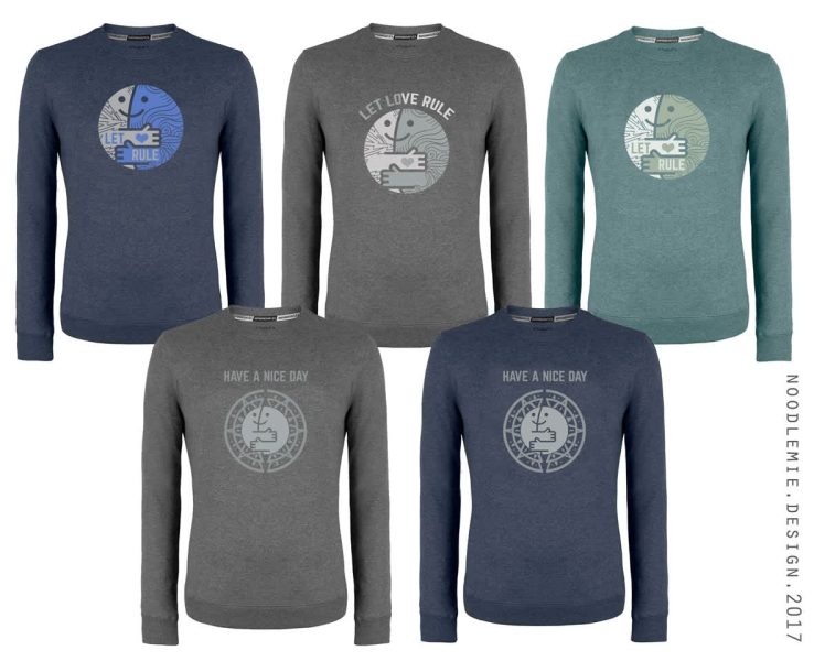 gray neutral T-shirt designs with a company logo