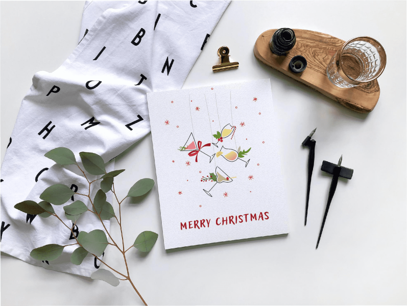 Illustrated holiday card design