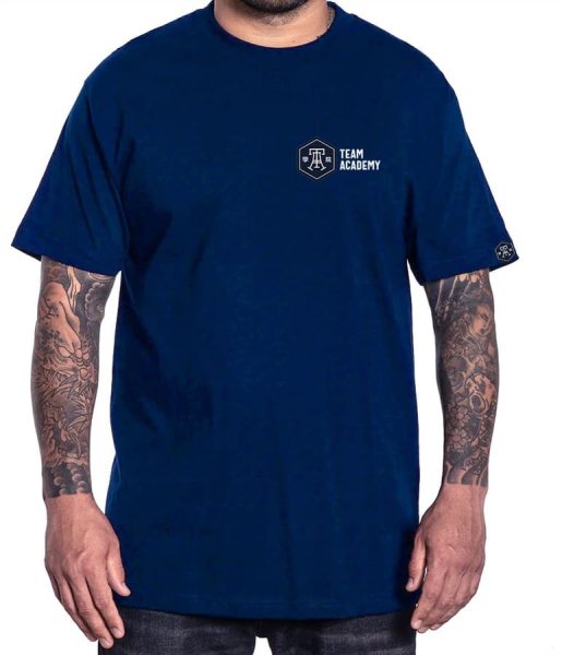 navy and white ink martial arts T-shirt color combinations