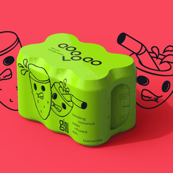 Marker Pen Mascots packaging design trend cocktail cans with hand-drawn mascots