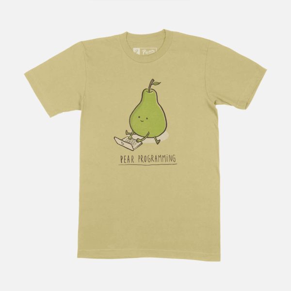 green and yellow T-shirt design for pear programming