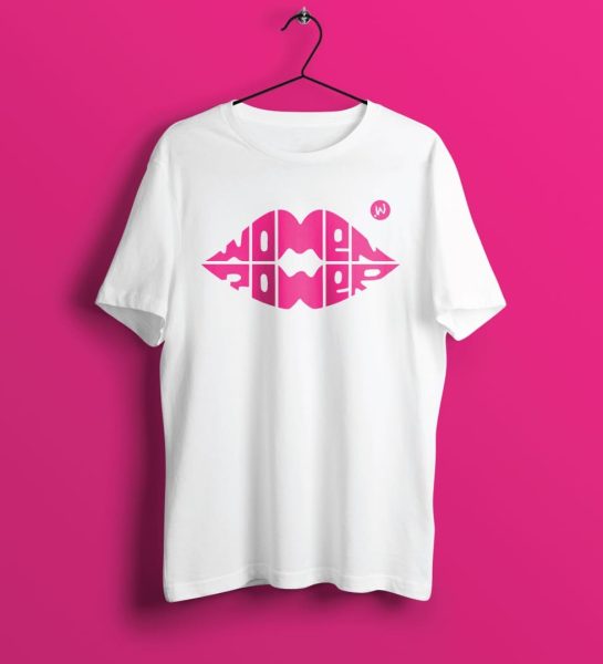pink and white T-shirt design