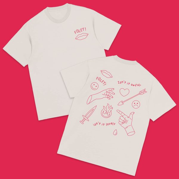 pink and white T-shirt design