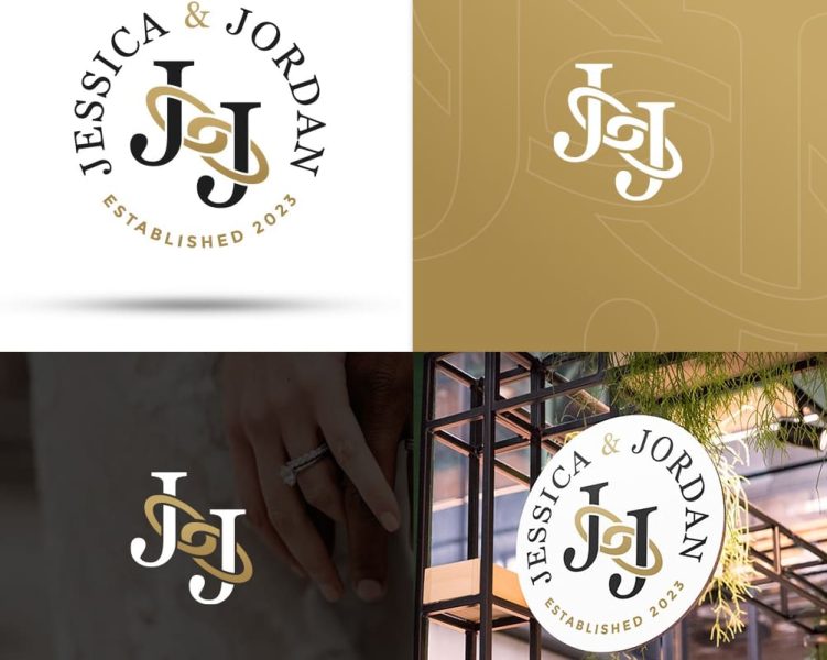 A wedding logo idea incorporating rings