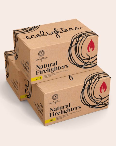Simplistic Scribbles and Etches packaging design trend natural firelighters packaging design