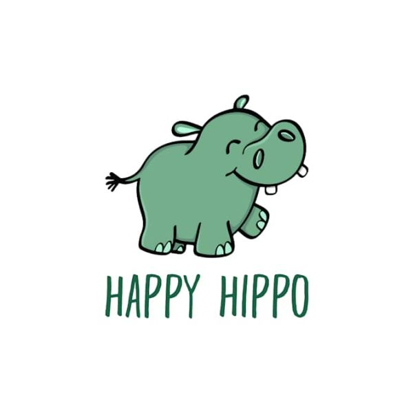 Cute hippo mascot logo