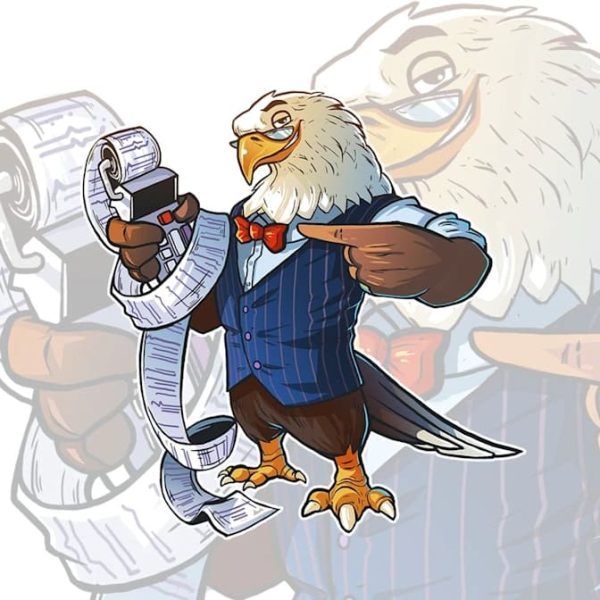 Eagle accountant mascot
