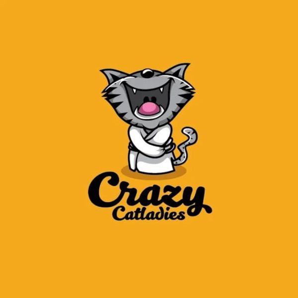 Funny cat mascot logo