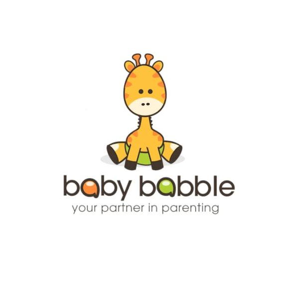 A baby giraffe mascot logo