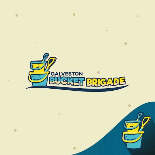 Sand bucket mascot logo