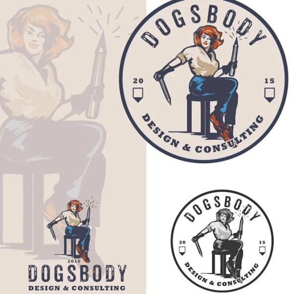 Woman worker mascot logo