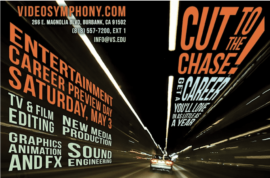 Creative flyer design for Video Symphony media production school