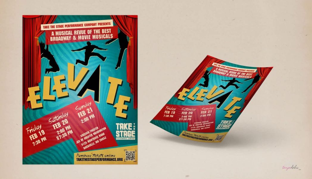 Playful flyer design idea for a music theatre