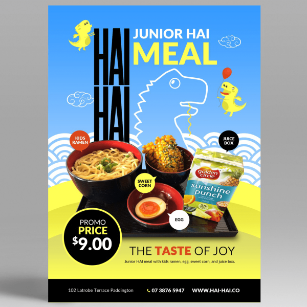 Promo flyer design idea for a kids meal