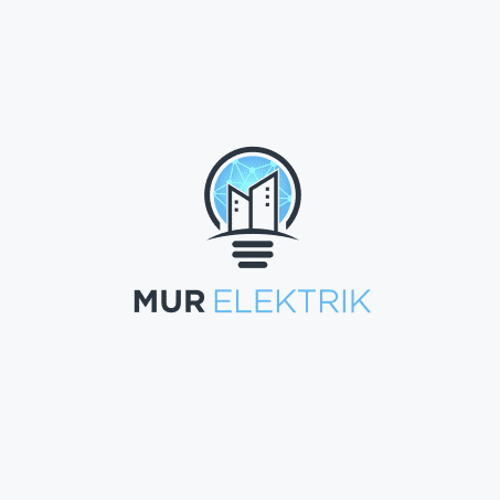 Minimal light bulb design with building in the centre