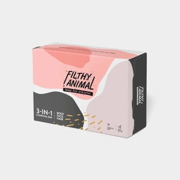 Filthy Animal soap packaging idea using organic shapes