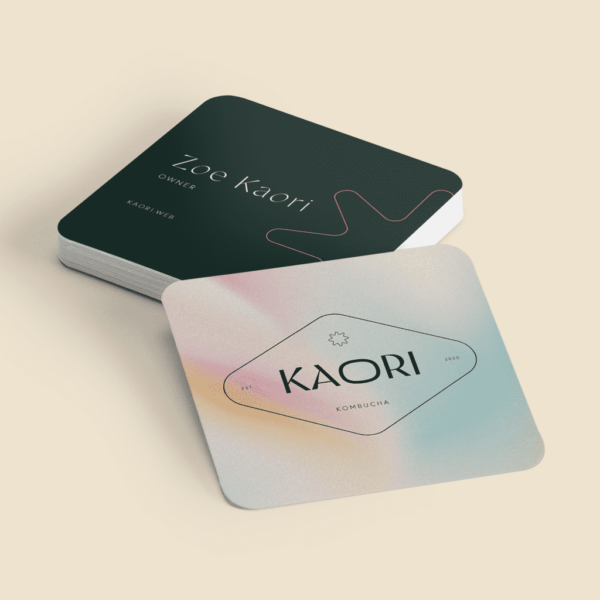 Square shape business card with rounded corners