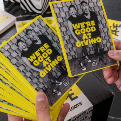 Printed custom flyers fanned out