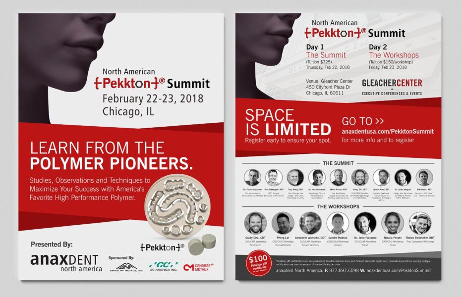 Double-sided flyer design to advertise Pekkton Summit
