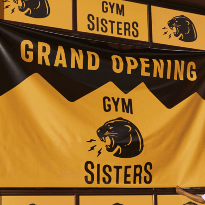 Grand opening sign for a new location