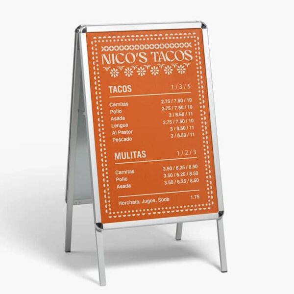 marketing signage A-frame sign for tacos