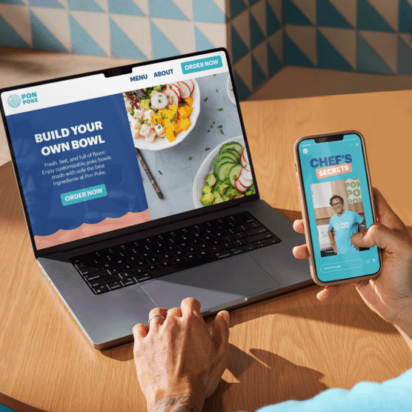 Small business owner setting up their website and digital presence