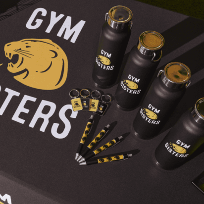 Promotional products on a table