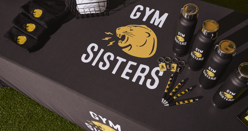 Promotional products on a table