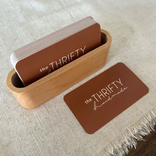 Brown logo print on business card