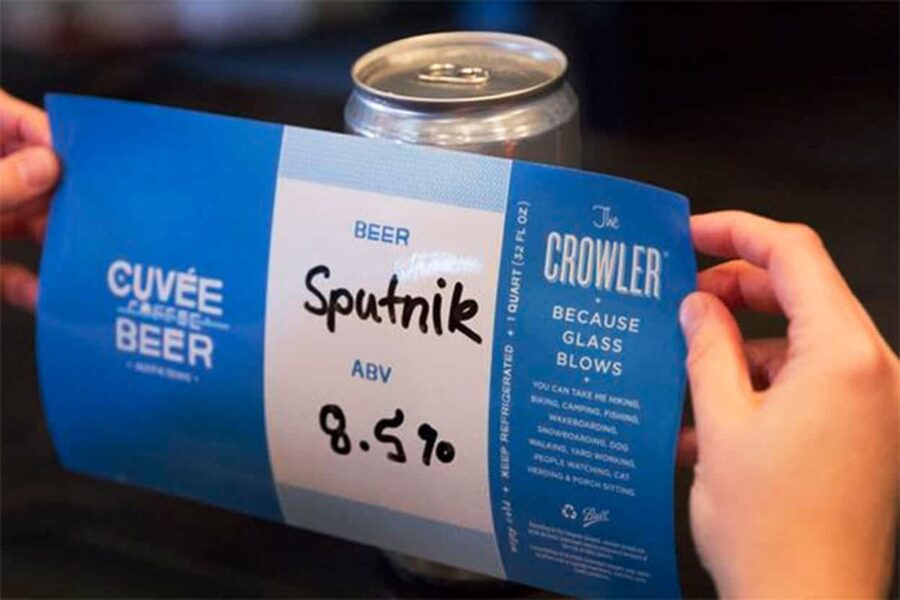 Crowler can label from Cuvee Coffee.