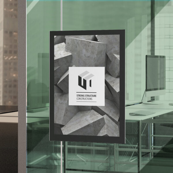 Grey logo for building company poster