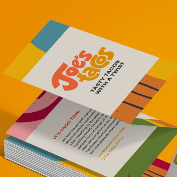 Orange and yellow logo for a taco food brand