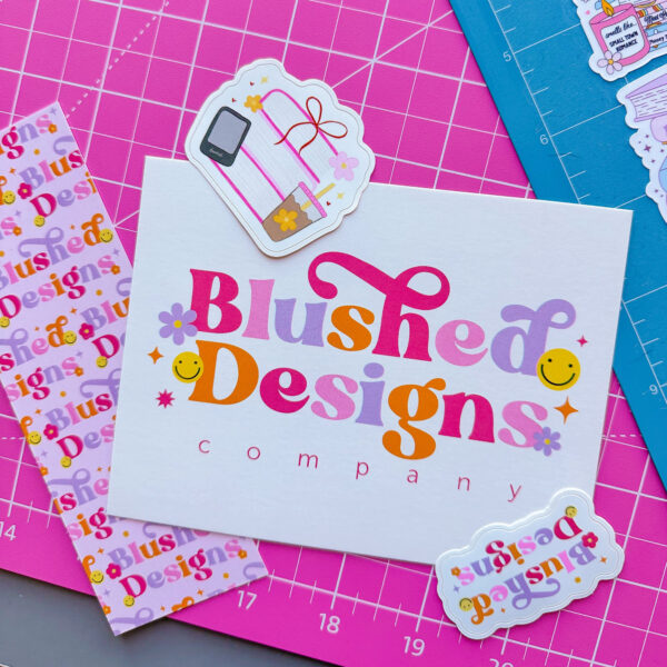 Pink accent for logo design