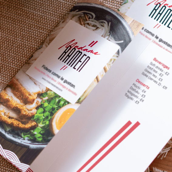 Red logo for ramen restaurant brand