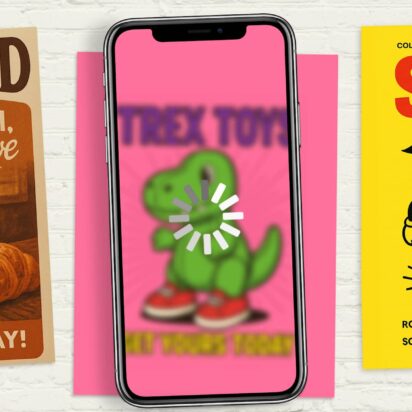 poster designs created with AI using a smartphone