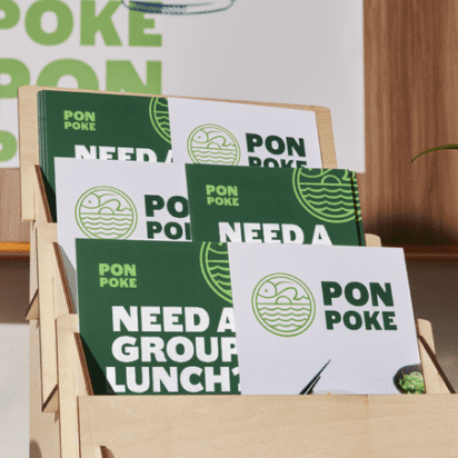 Printed custom marketing materials for a restaurant