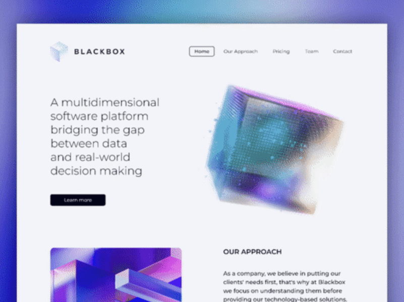 Web page showing software unique selling points including graphic design that showcases this Web Design Trend 2026