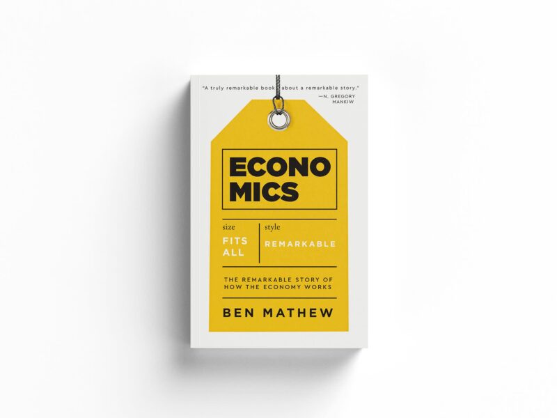 Illustration of a yellow clothing tag but it displays a brand's information