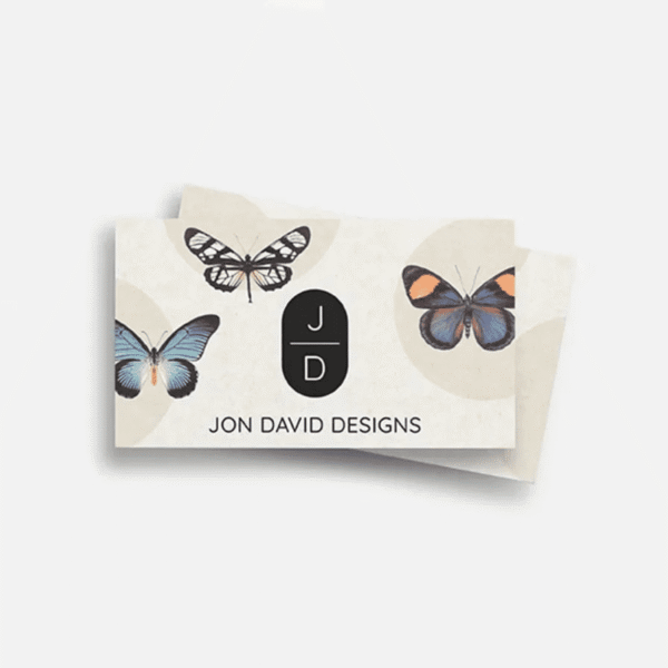 Business card design with butterflies