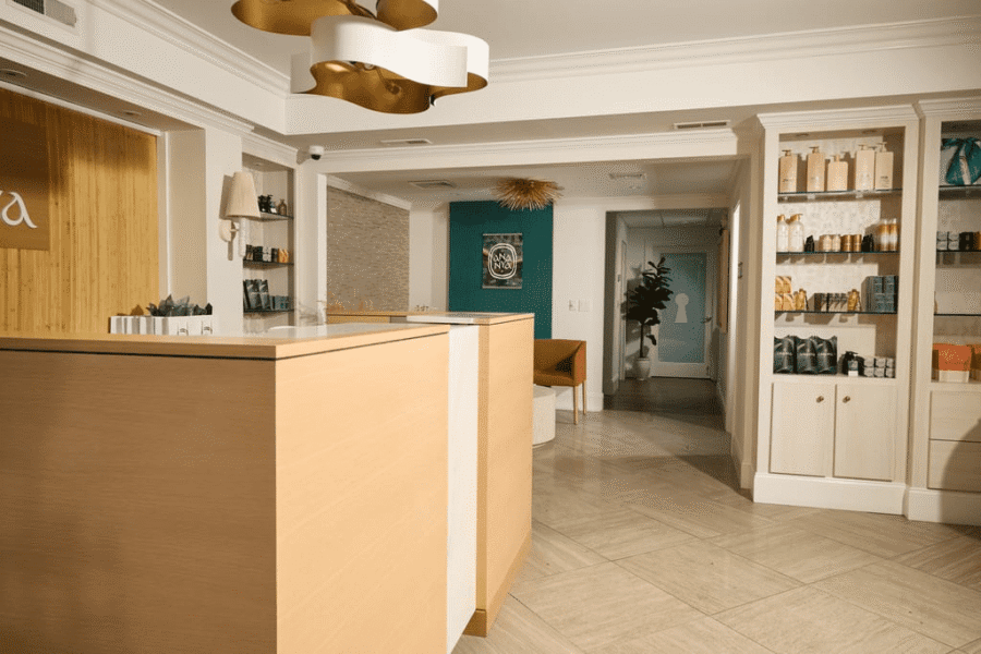 Spa lobby, example of retail branding, types of branding