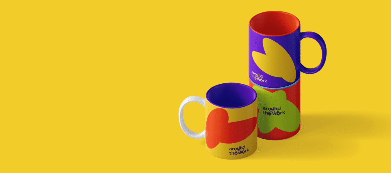 Branded mugs as a part of visual identity