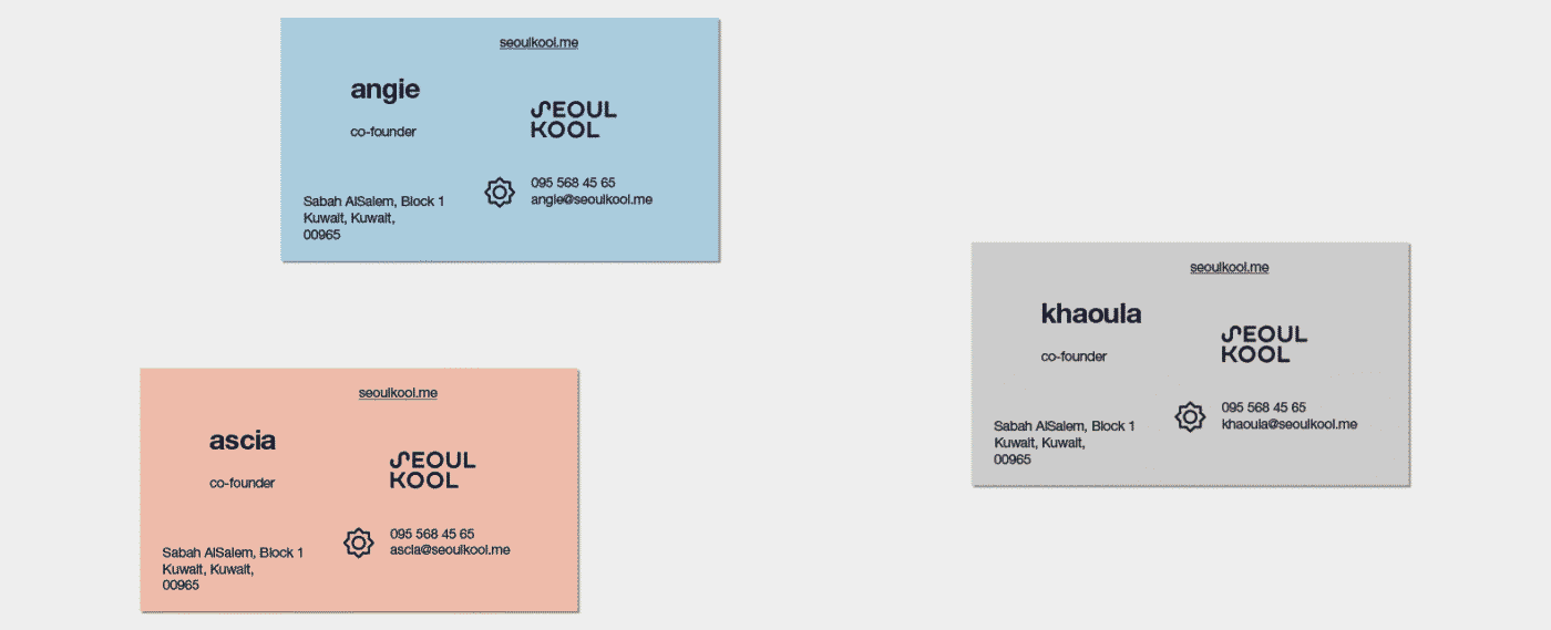 Business card design for a beauty brand