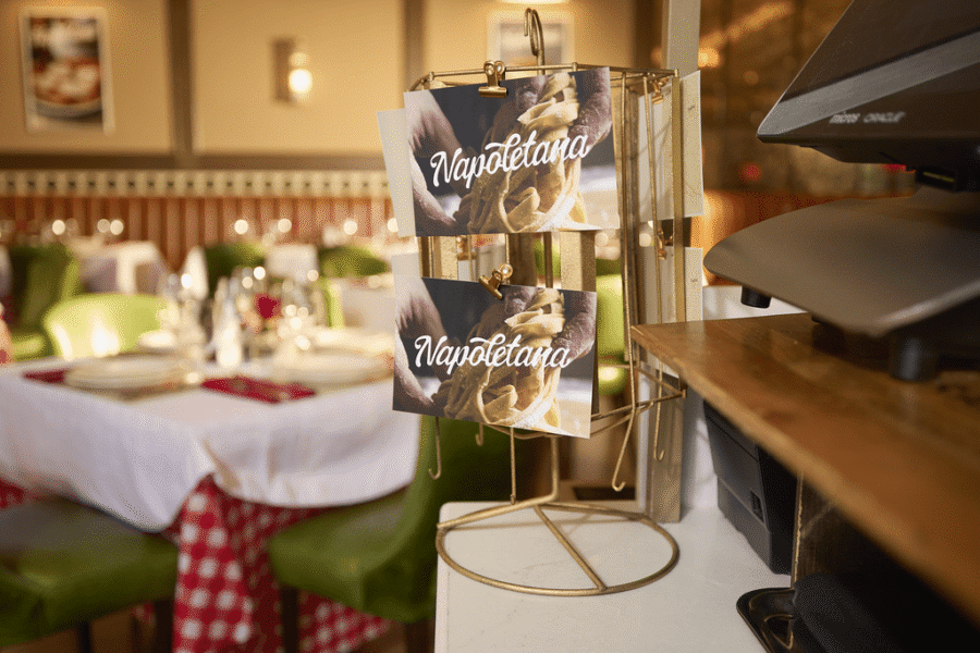 Postcard design for a restaurant business