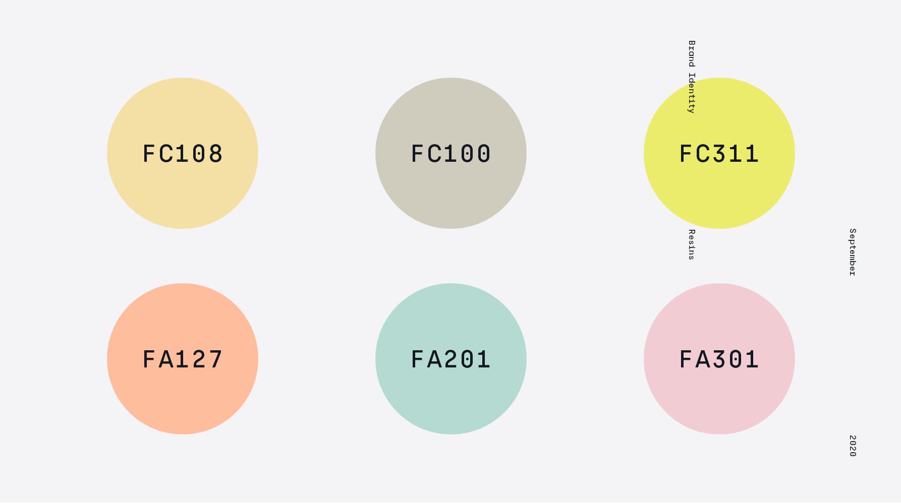 Brand color palette with codes in the brand style guide example