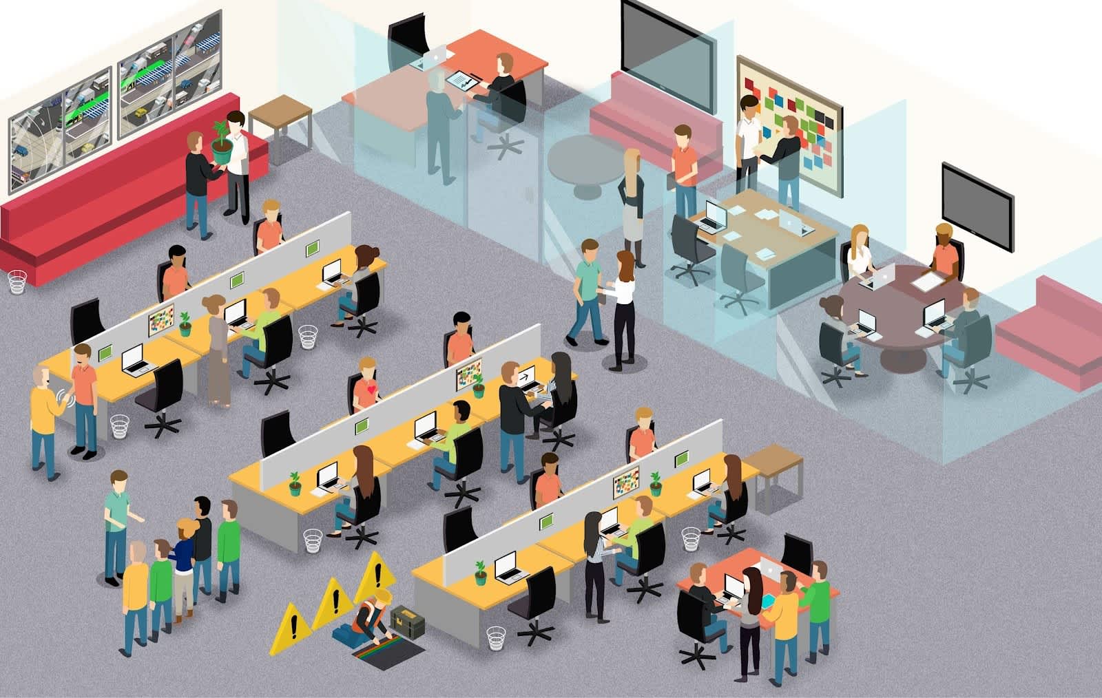 A vibrant illustration of a collaborative event team working together, highlighting the importance of clear roles and communication for successful event execution.