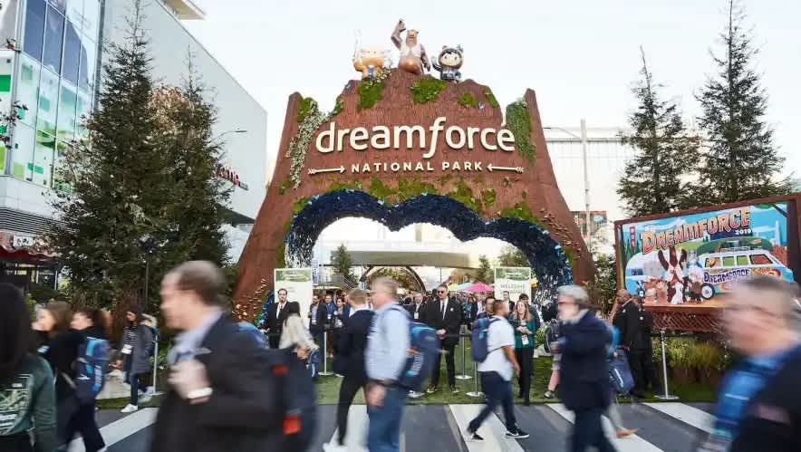 A wide shot of the Dreamforce conference illustrating how clear goals and measurable objectives drive successful event planning.