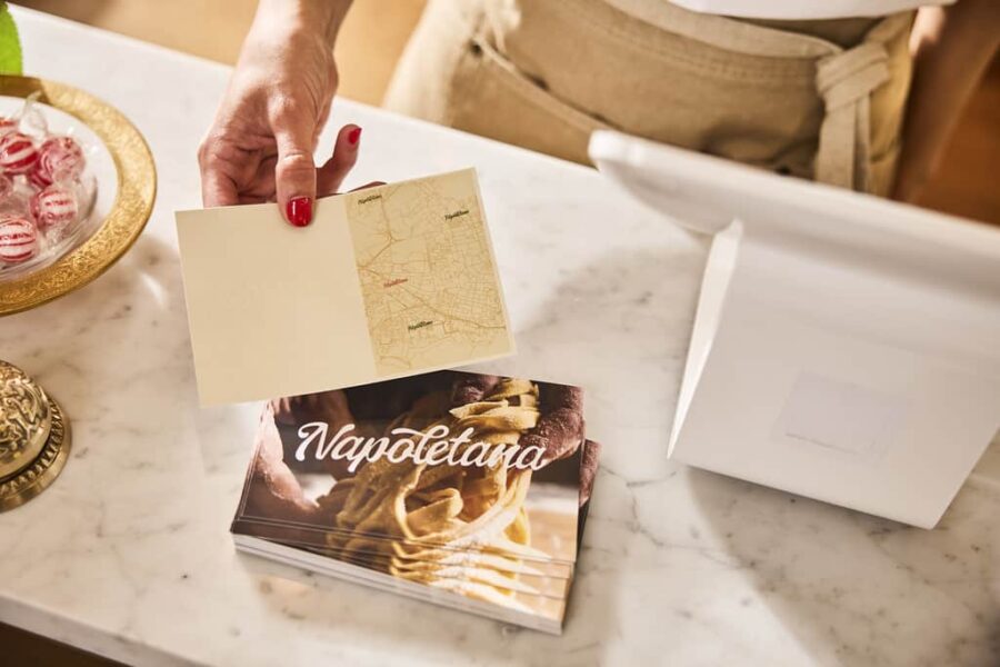 Branded postcards using Napoletana&rsquo;s brand imagery and logo